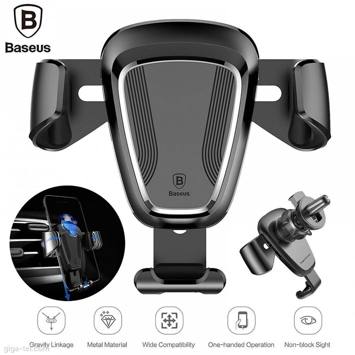 Тримач для мобільного Baseus Gravity Car Mount Black