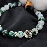 Браслет з каміння моховий агат, 8 мм на 24 намистини NIKA, фото 2