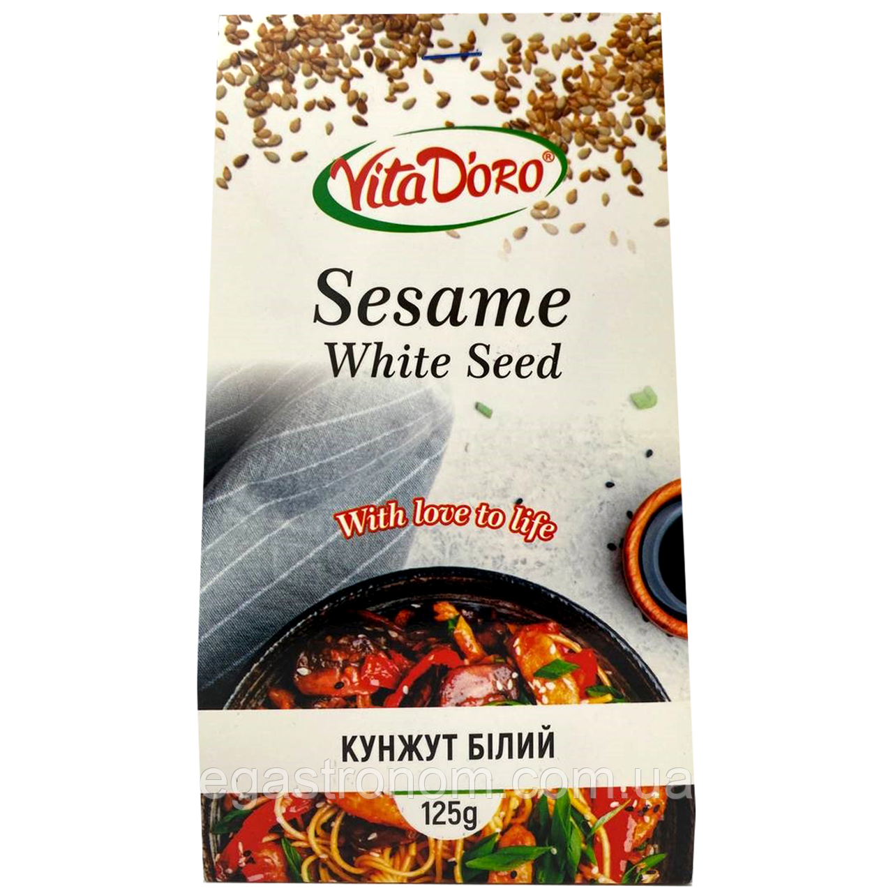 Кунжут білий ВітаДоро VitaDoro sesame white 125g 6шт/уп 6уп/ящ (Код: 00-00015198)