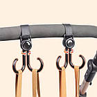 Подвійний гачок на коляску на липучках для пакетів CARRELLO CRL-7002 (1шт), фото 8