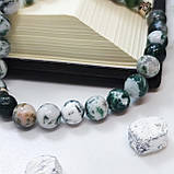 Браслет із каміння моховий агат із підвіскою-черевичком святителя Спиридона, фото 3