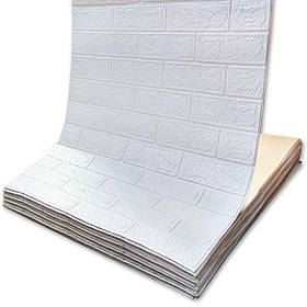 3Д шпалери самоклеючі миються 3,08м x70см x 3мм на клейовій основі в рулоні біла цегла