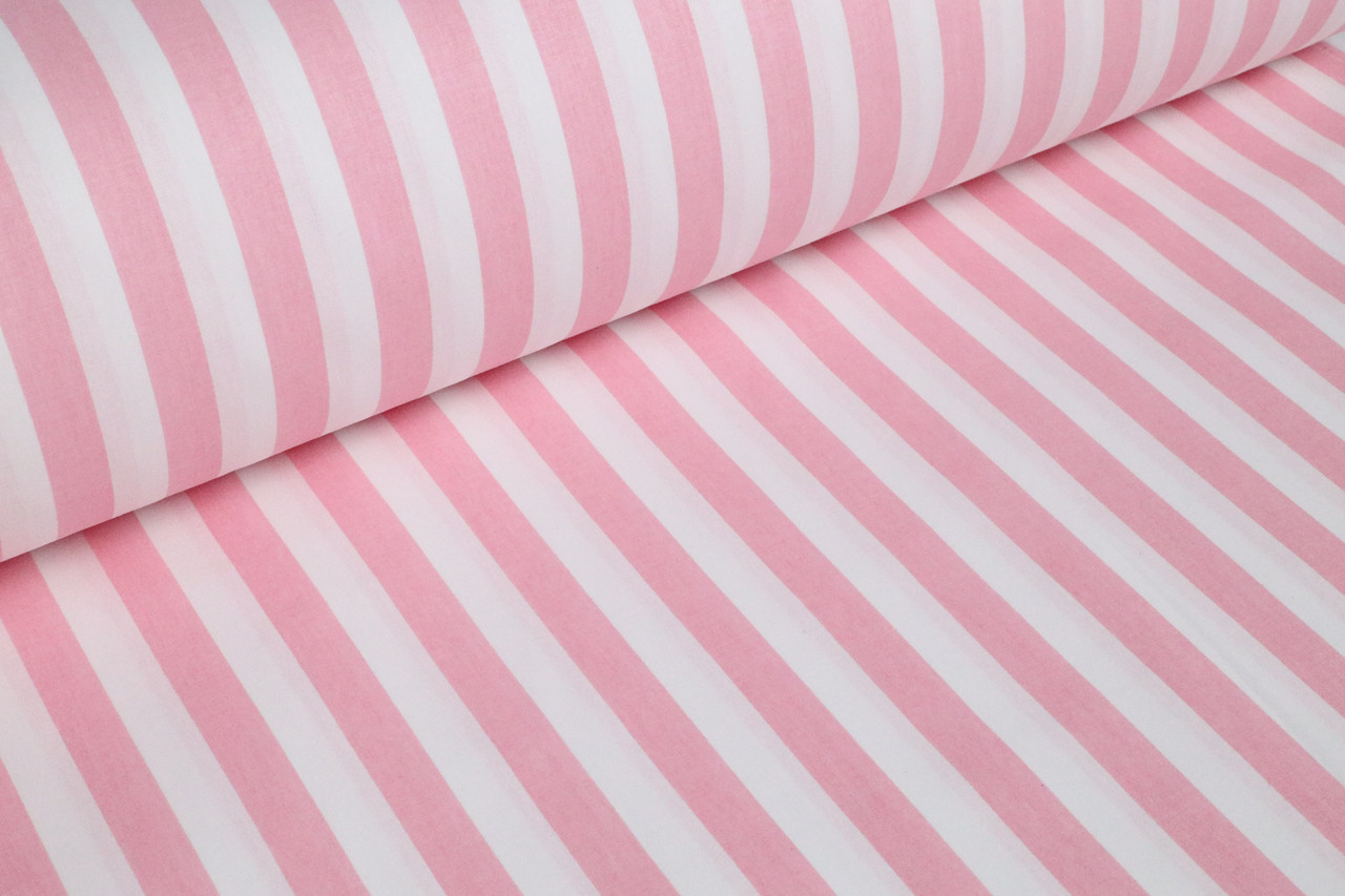 Відріз ранфорсу Смужки 13 мм РОЖЕВІ 57х240 см