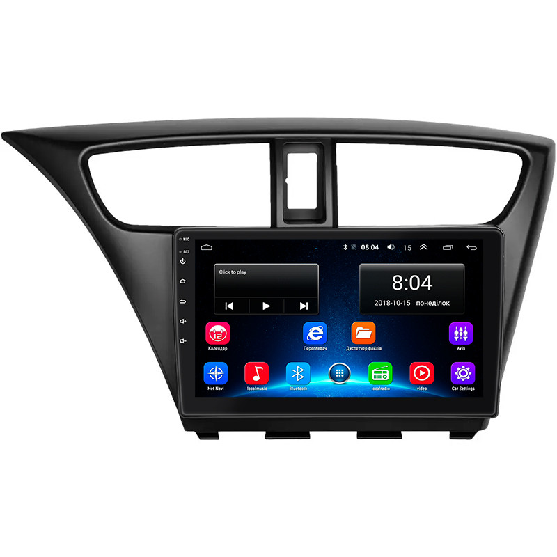 Штатна магнітола Lesko для Honda Civic IX Рестайлінг 2013-2017 екран 9" 2/32Gb Wi-Fi GPS Base Хонда Сивік
