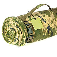 Тактический флисовый плед 150х200см – одеяло для военных с чехлом. AU-226 Цвет: пиксель