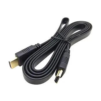Кабель HDMI на 1.5 м плоский для передачі відеосигналу чорний
