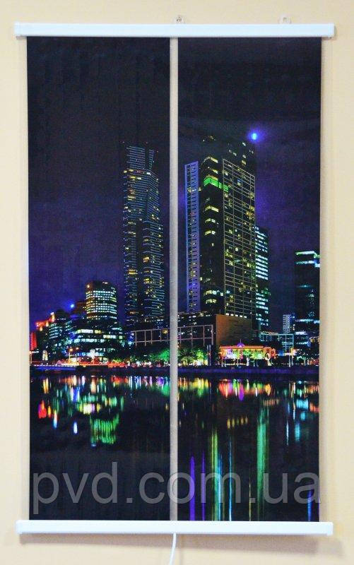 Економний настінний плівковий інфрачервоний обігрівач "Картина подвійна. Місто", 380 Вт. "Сейм"