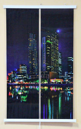 Економний настінний плівковий інфрачервоний обігрівач "Картина подвійна. Місто", 380 Вт. "Сейм", фото 2