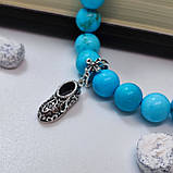 Браслет із каміння бірюза із підвіскою-черевичком святителя Спиридона, фото 2
