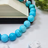 Браслет із каміння бірюза із підвіскою-черевичком святителя Спиридона, фото 3