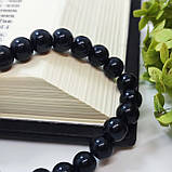 Браслет із каміння онікс чорний із підвіскою-черевичком святителя Спиридона, фото 3