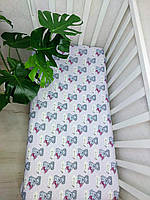 Простынь байковая на резинке в кроватку, манеж. Размер 120х60 см