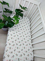 Простынь байковая на резинке в кроватку, манеж. Размер 120х60 см
