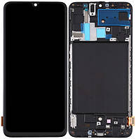 Дисплей модуль тачскрин Samsung A705 Galaxy A70 черный TFT без функции отпечатка пальца в рамке
