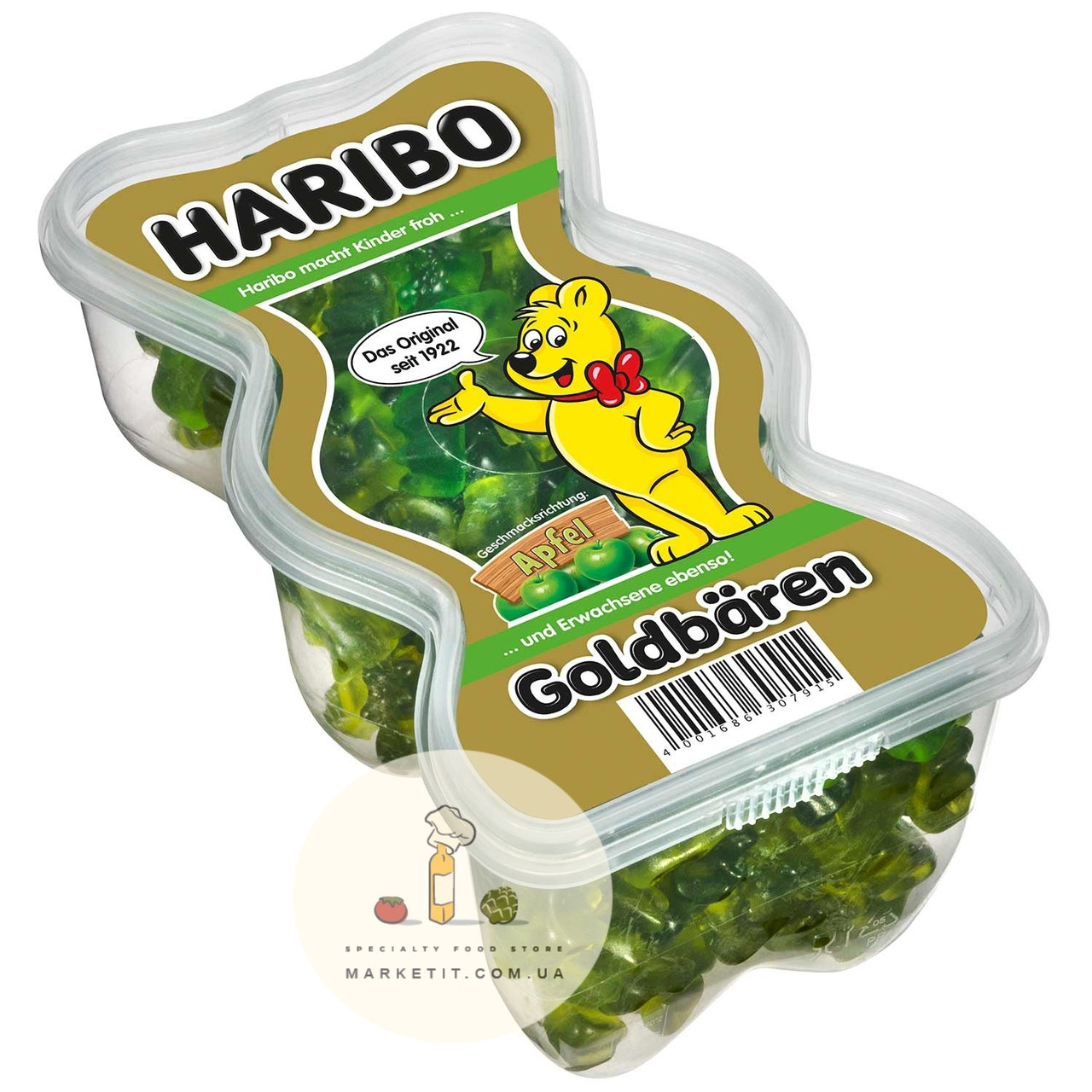 Жувальний мармелад Haribo Goldbaren Apfel зі смаком зеленого яблука 450 г., фото 1