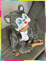 Кигуруми детские для малышей 90 р. костюм собачка пижама Хаски для мальчиков и девочек на утренник