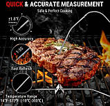 Термометр кулінарний для м'яса, духовки ThermoPro TP-902 з Bluetooth 5.0 (100 м) на 2 щупи, фото 5