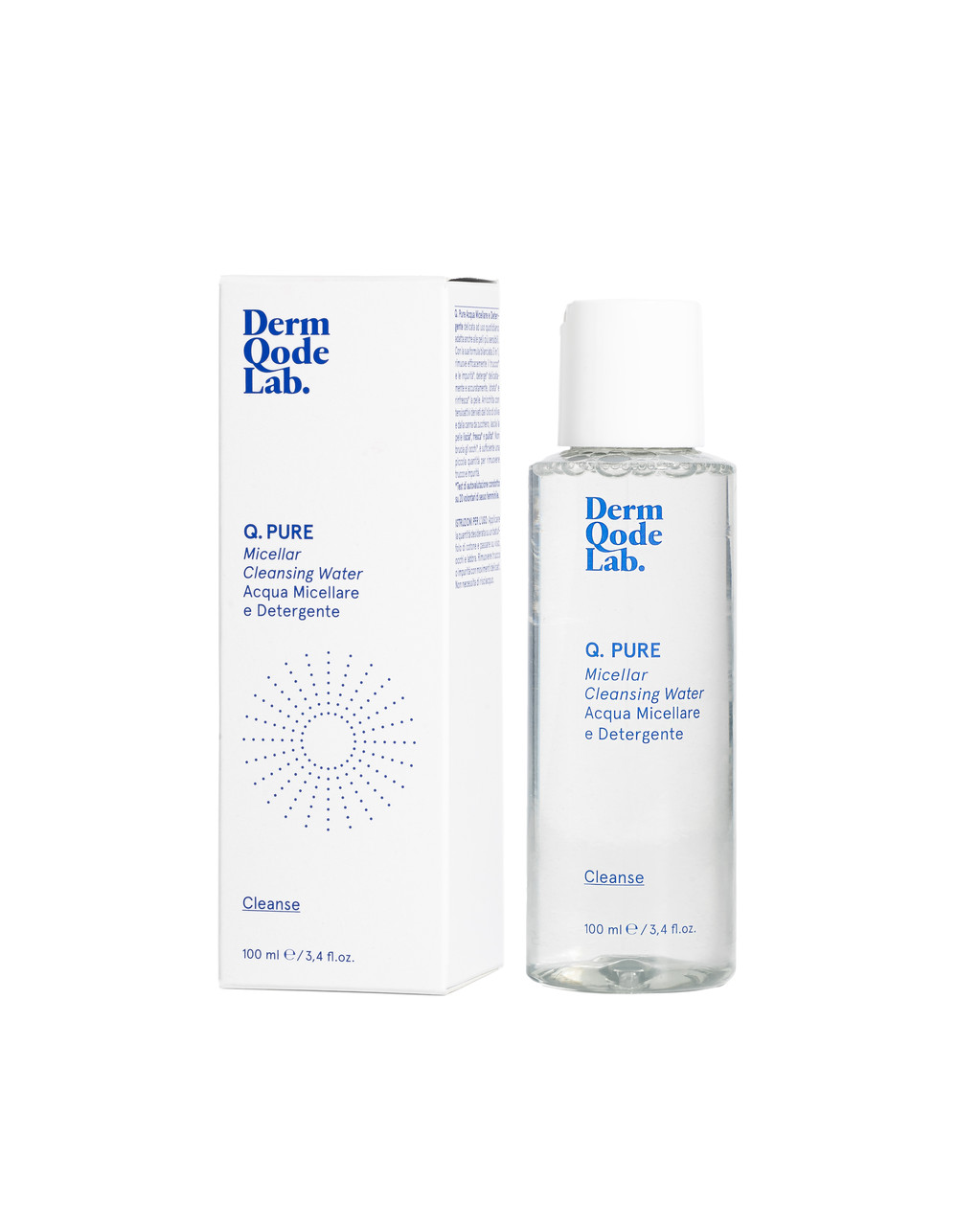 Q. PURE DermQodeLab Міцелярна очищувальна вода, 100 мл/Q.PURE Micellar and Cleansing Water 100 ml, фото 1