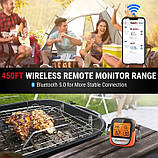 Термометр кулінарний для м'яса, духовки ThermoPro TP-902 з Bluetooth 5.0 (100 м) на 2 щупи, фото 6