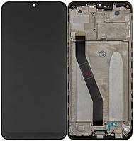 Дисплей модуль тачскрин Xiaomi Redmi 8/Redmi 8A черный OEM отличный в рамке без шлейфа датчика освещенности