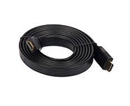 Кабель HDMI 3м плоский Maxkey для підключення відеоапаратури чорний, фото 3