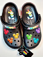 Crocs Classic Disney rainbow Clog оригинал США J6 38-39 (24 см) яскраве сабо закрите взуття яскраві крокс original крокси