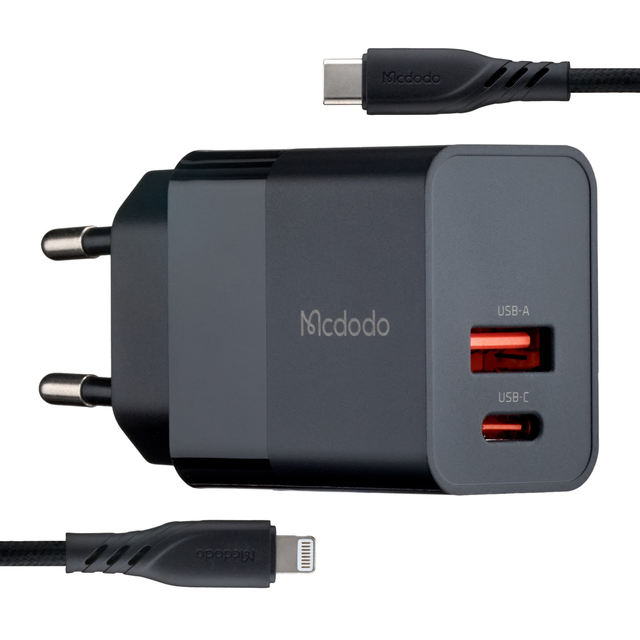 МЗП McDodo Hydrogen Series 20W Charger with C to L 1.2m Cable Set ( EU plug ) CH-1952 Black