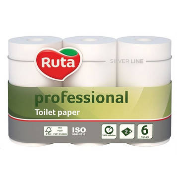 Папір туалетний Ruta Professional двошаровий 55 м 6 шт. (р0055-1)