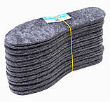 Устілки для взуття фетрові 36 розмір сірі (довжина 23 см, товщина 4 мм) осінь/весна, фото 5