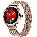 Годинник розумний жіночий наручний Smart VIP Lady Pro Gold круглі багатофункціональні металеві смарт MS, фото 2