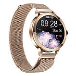 Годинник розумний жіночий наручний Smart VIP Lady Pro Gold круглі багатофункціональні металеві смарт MS, фото 6