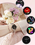 Годинник розумний жіночий наручний Smart VIP Lady Pro Gold круглі багатофункціональні металеві смарт MS, фото 10