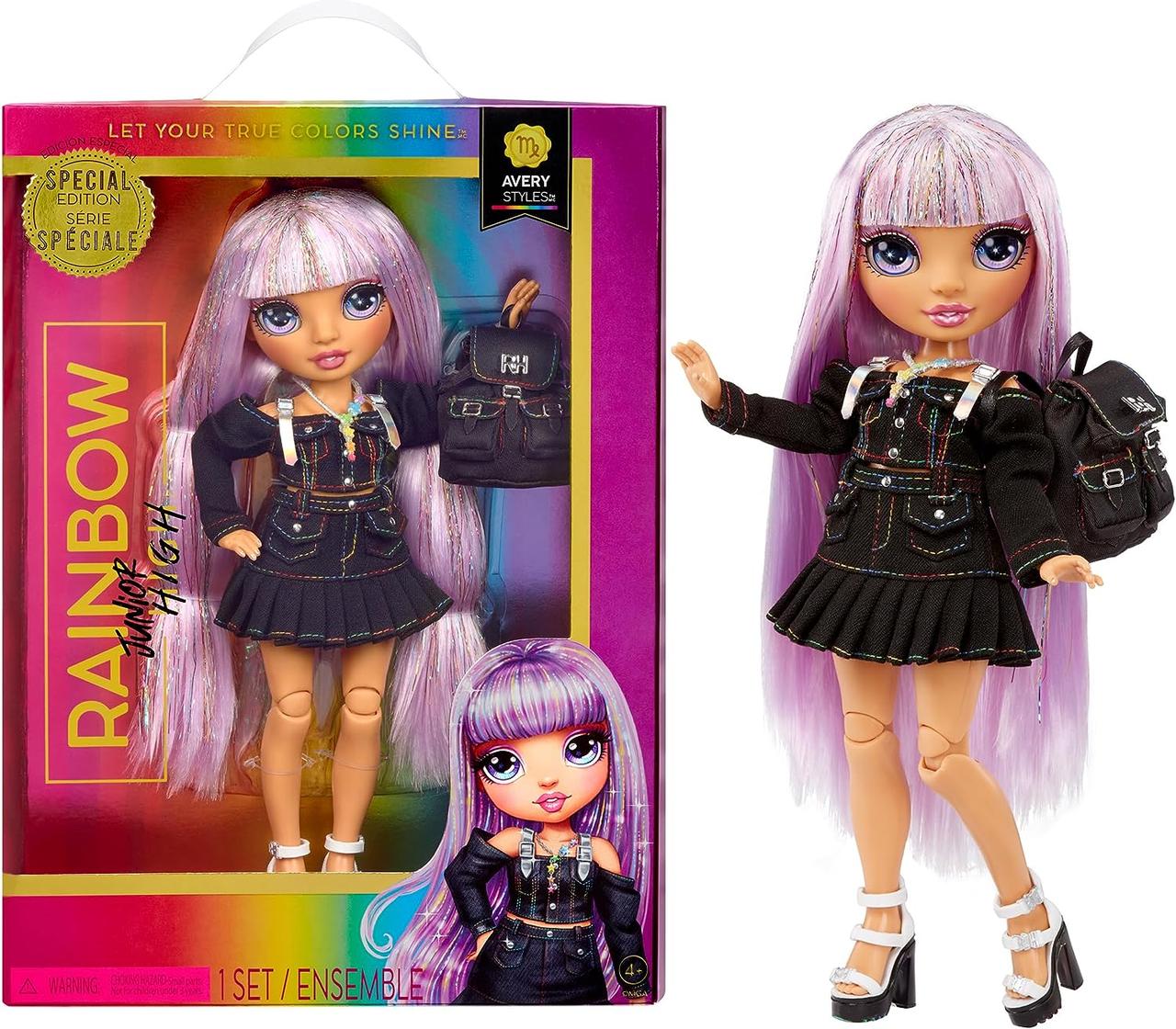 Лялька Рейнбоу Хай Ейвері Стайлз Шкільниця Rainbow High Junior High Special Edition Doll Avery Styles 590798EUC