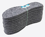 Устілки для взуття фетрові 44 розмір сірі (довжина 28 см, товщина 4 мм) осінь/весна, фото 5