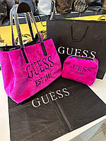 Сумка Guess з косметичкою (штучне хутро) новинка