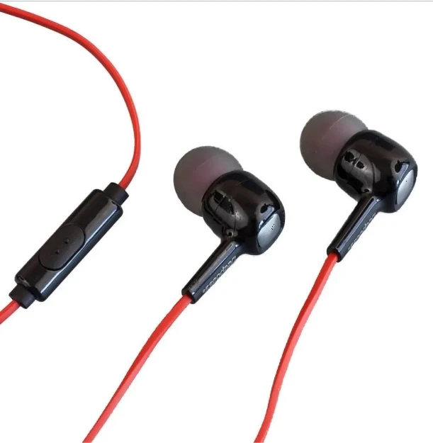 Вакуумні дротяні навушники вкладиші з мікрофоном DeepBass G380 Червоні, фото 1