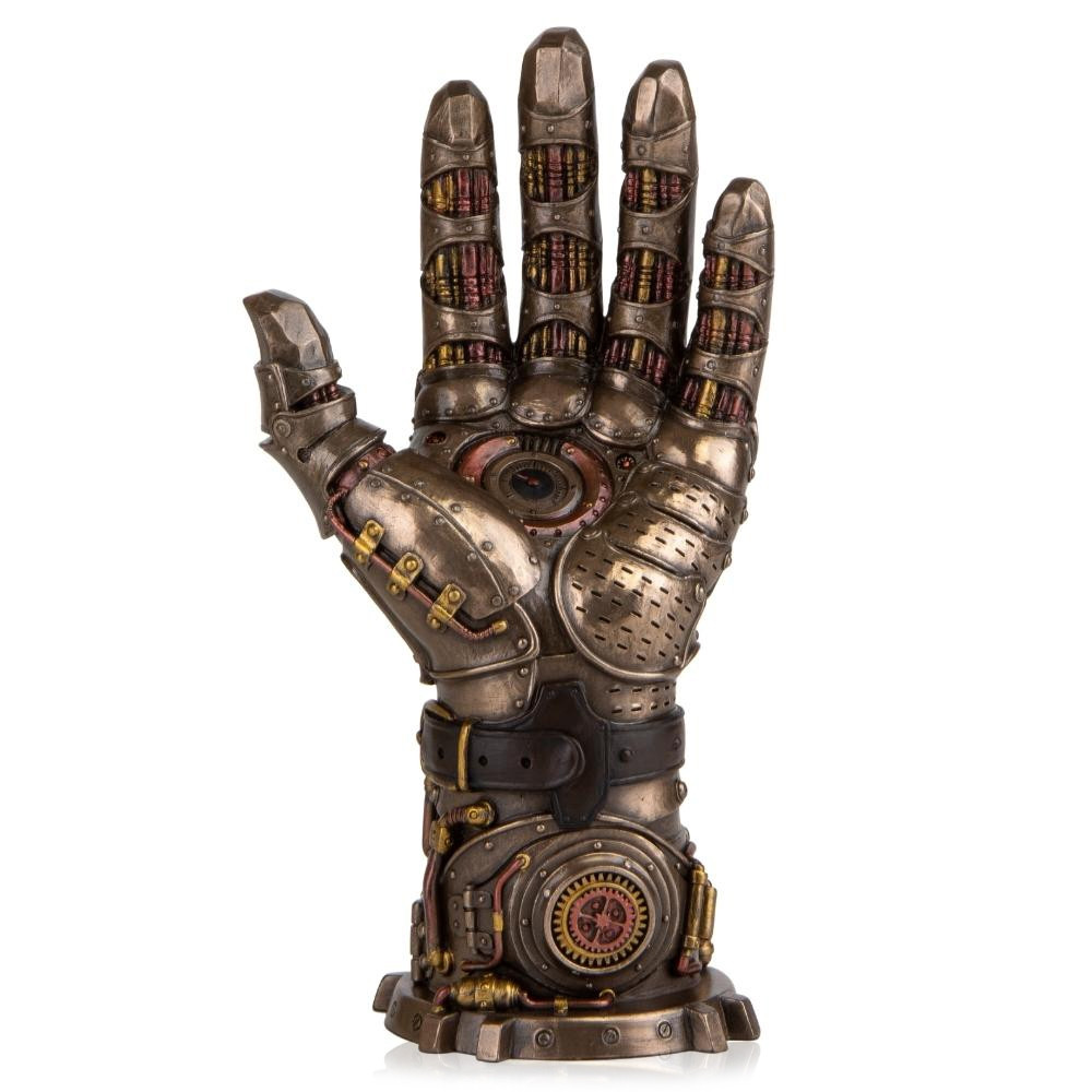 Статуетка Veronese в стилі Стимпанк Механічна Рука 14х12х9см фігурка вкрита бронзовим напиленням 178074