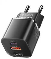 Швидка зарядка GaN Essager 20W ES-CD31 2в1 PD 20W/QC 3.0 18W Type-C/USB-A адаптер блок живлення мережевий пристрій
