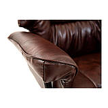 Офісне крісло шкіряне Конгрес-Вуд Richman коричневе на колесиках, фото 9