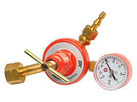 Пропановий редуктор для балона з манометром латунний корпус, тиск газу 0,6 МПа, фото 2