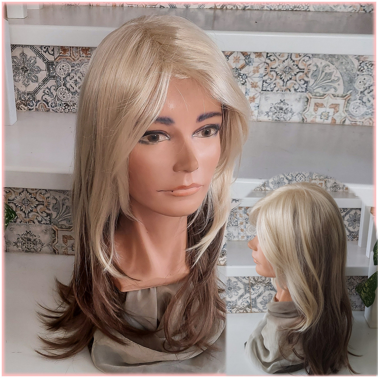 Перука довга хвиляста без чубчика блонд верх/русявий низ 1625G -613/12, фото 1