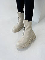 Женские зимние ботинки Yimeili бежевые 37 размер ( 24 см)
