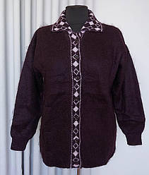 Мохерова кофта великого розміру на гудзиках з бічними кишенями ( з 58 по 62 р)