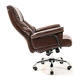 Офісне крісло керівника Конгрес Richman  хром шкіряне коричневого кольору, фото 2
