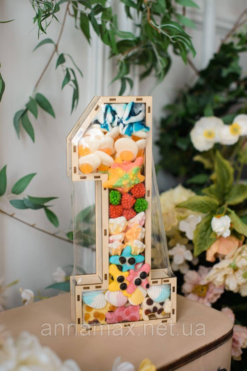 Подарунковий набір желейних цукерок "Цифра 1 VIP" 1050 грам, фото 1