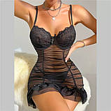 Жіночий мереживний пеньюар – легкий прозорий одяг для сну, стильний подарунок для коханої, фото 5