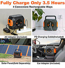 Зарядна станція сонячна Flashfish portable power station A301 320W Solar generator 292WH 80000MAH, фото 2