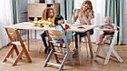 Стільчик трансформер для годування дитини зі столиком дерев'яний дитячий 2в1 сірий KiderKraft Enock FULL GREY, фото 3