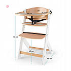 Стільчик трансформер для годування дитини зі столиком дерев'яний дитячий 2в1 сірий KiderKraft Enock FULL GREY, фото 5