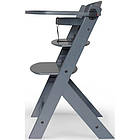 Стільчик трансформер для годування дитини зі столиком дерев'яний дитячий 2в1 сірий KiderKraft Enock FULL GREY, фото 7